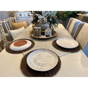 Shiraleah Chicago Terracotta Dinner Plates Set of 6 Swirl Microwave Oven Safe